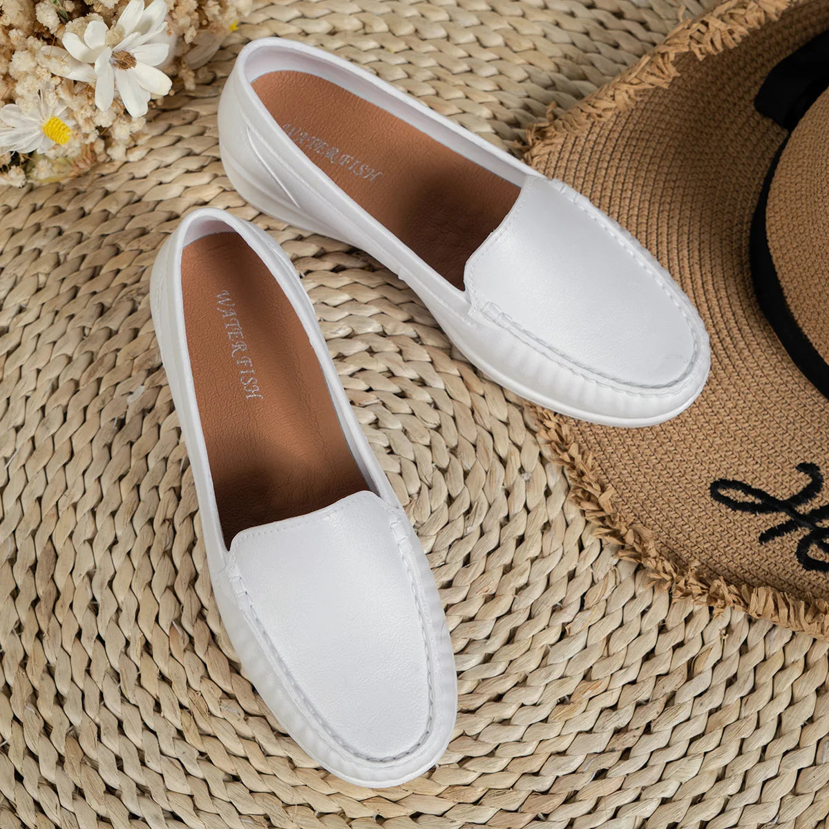 Autumn New Nurse Shoes Women Comfortable Soft Sole Breathable Non-slip Flat Heel Thick Sole Work Small White Single Shoes Badiee Stylez