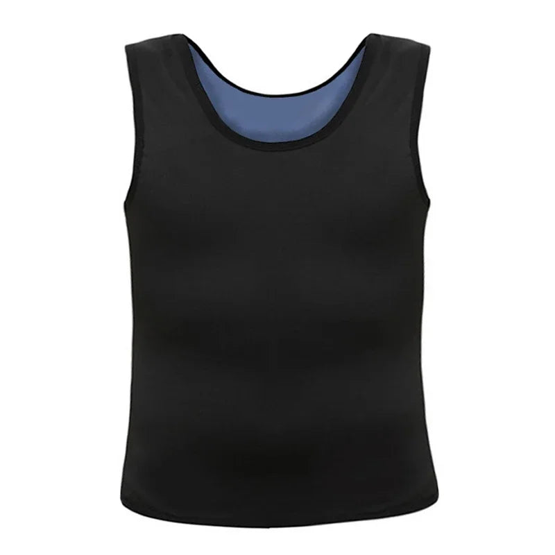 Men Fitness Sauna Sweat Vest Heat Trapping Sportswear Fat Burning Shaper Waist Slimming Sauna Suit Workout Compression Tank Tops