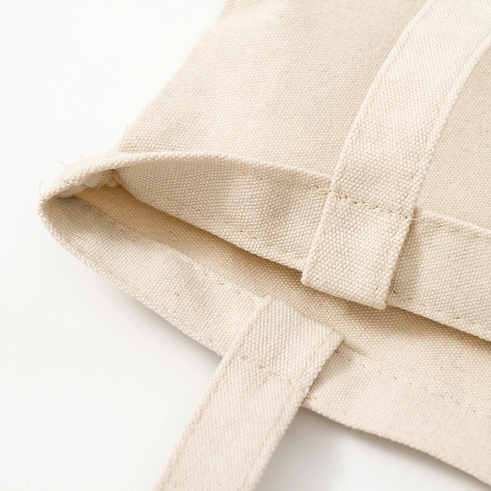 ISKYBOB Large Capacity Canvas Shoulder Bag Handbag Folding Eco Cotton Tote Bags Reusable DIY Painted Shopping Bag Grocery Bag