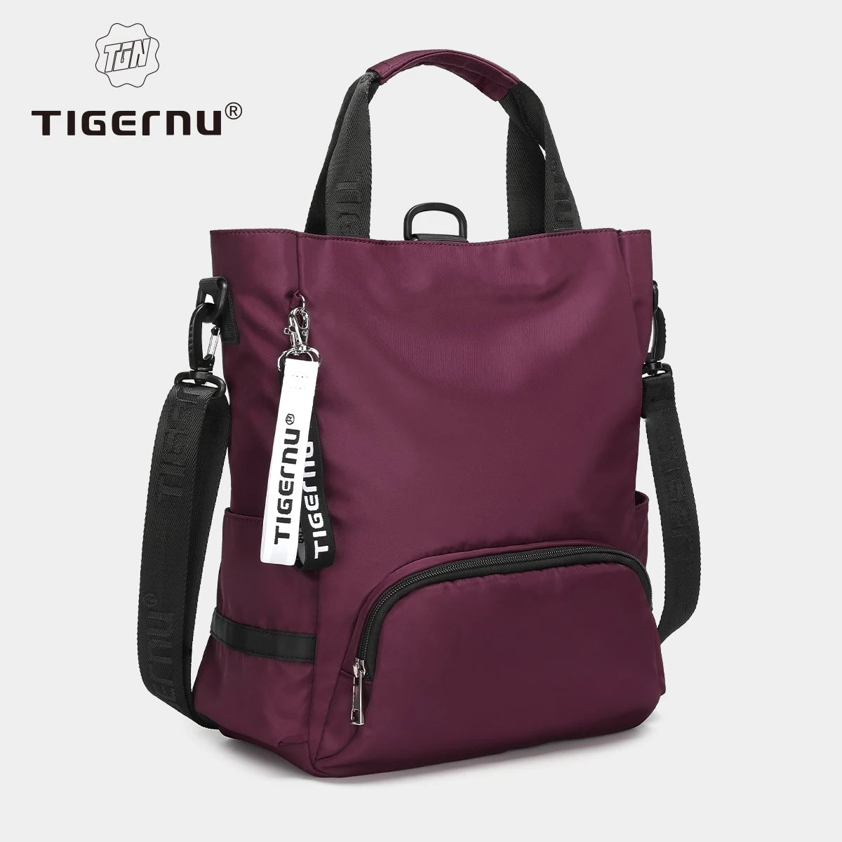 Tigernu Fashion 3 In1 Women Backpack Bag Leisure Tote Bag Shoulder Bag Light Weight College High School Bag Girls Handbag Female Wine