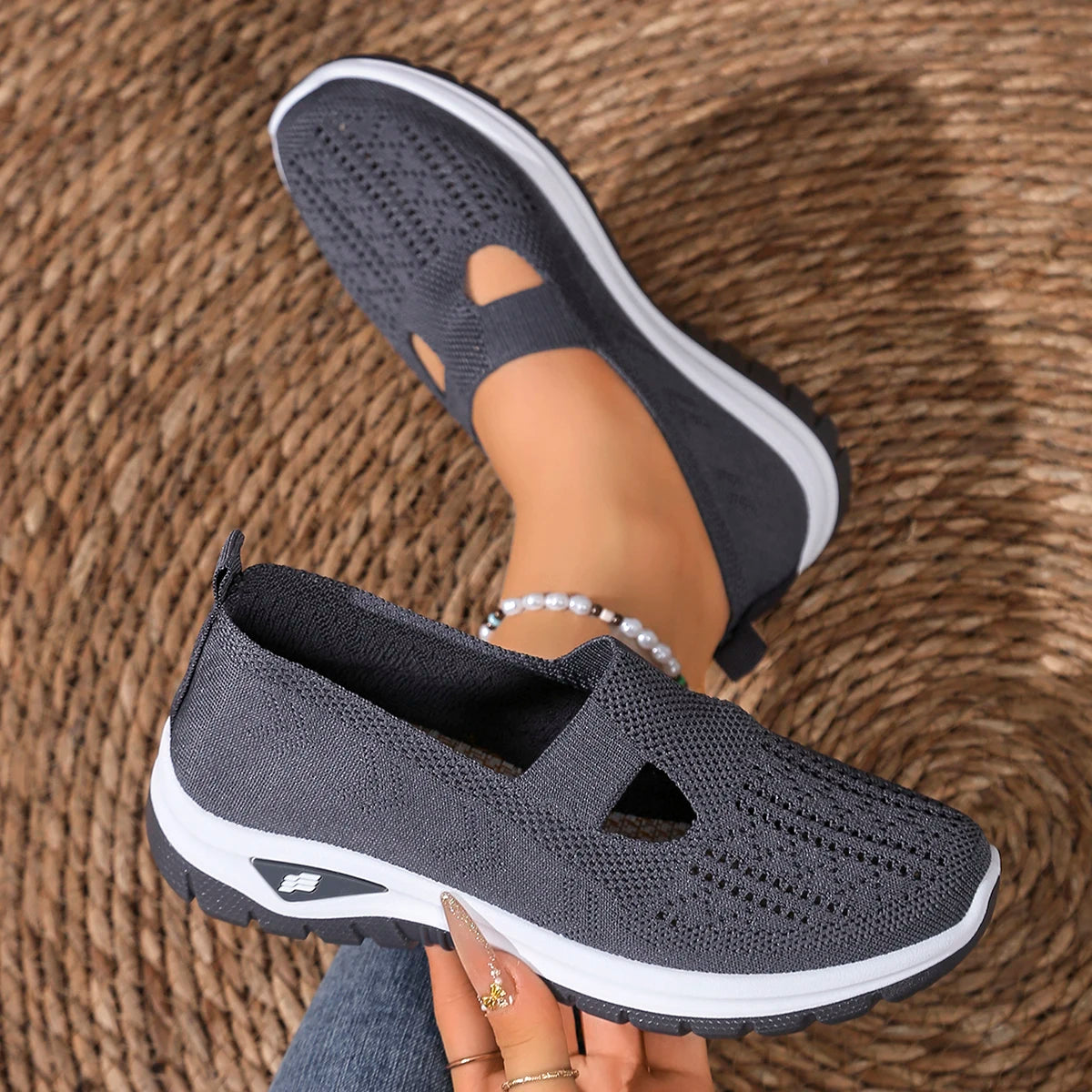 women's summer shoes - casual sneaker, Non-slip sole design, fly-woven upper is more skin-friendly sale shoes with free shipping Deep grey
