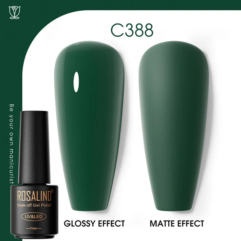 ROSALIND Hot-sale Bottle Gel Nail Polish Vernis Semi Permanent Primer Top Coat Bright Classic For Nail Art Design LED/UV Lamp C388
