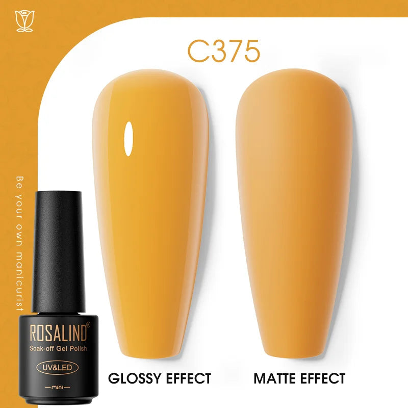 ROSALIND Hot-sale Bottle Gel Nail Polish Vernis Semi Permanent Primer Top Coat Bright Classic For Nail Art Design LED/UV Lamp C375
