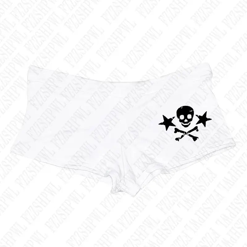 Y2k Shorts Skull Print Streetwear Gothic Graphic Camis Summer Vintage Hip Hop Sleeveless EGirl Dark Punk Sexy Harajuku Crop Top Bai 3
