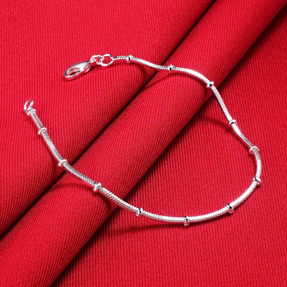 New High quality 925 Sterling Silver 4MM Women Men chain Male Twisted Rope Bracelets Fashion Silver Jewelry H564