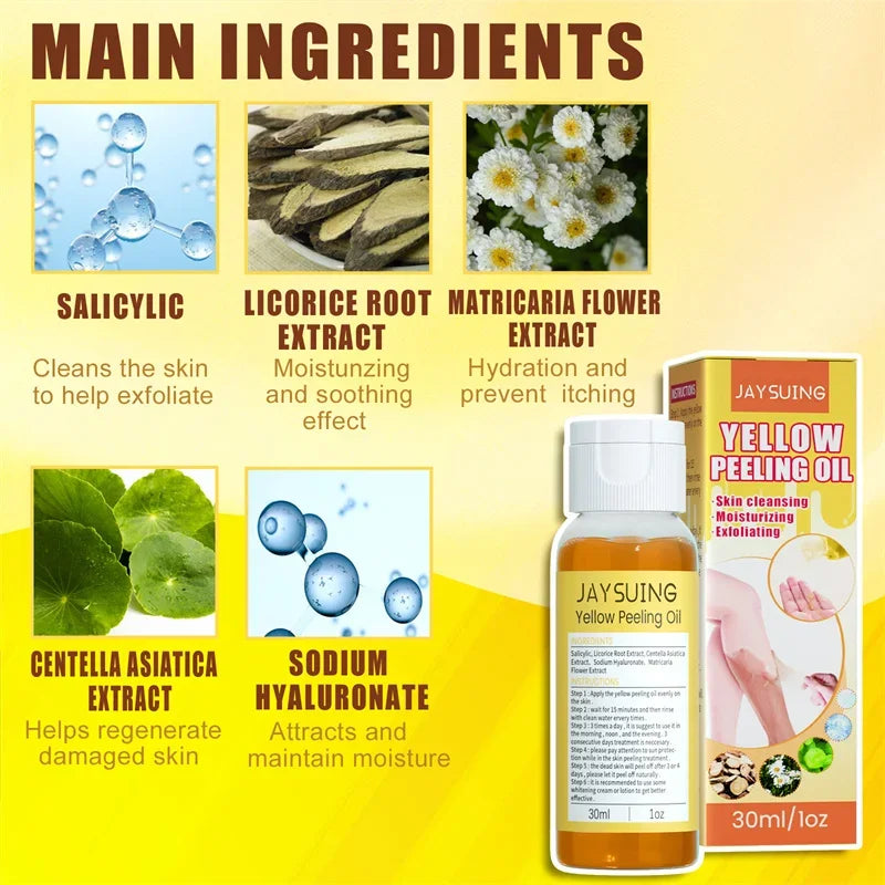 Yellow Peeling Oil Body Cleansing Exfoliation For Tender Glowing Skin Finger Joint Whitening Moisturizing Care Beauty Products