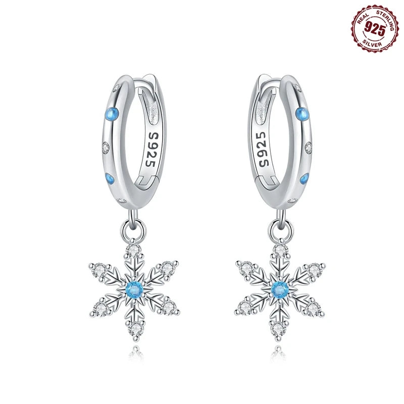 Earrings For Women Silver 925 Fashion Butterfly Snowflake Earrings Cubic Zircon Ear Studs Silver 925 Original Jewelry Gifts OTE4051
