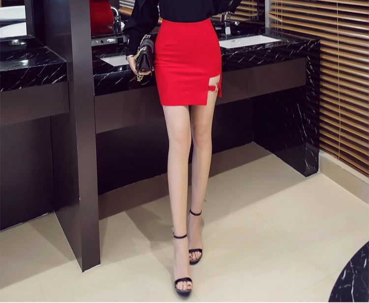 Versatile Irregular Plus Size Bodycon Skirts Sexy Hollow Out Bandage Skirt Harajuku Mini Skirt Summer High Waist Pencil Skirts