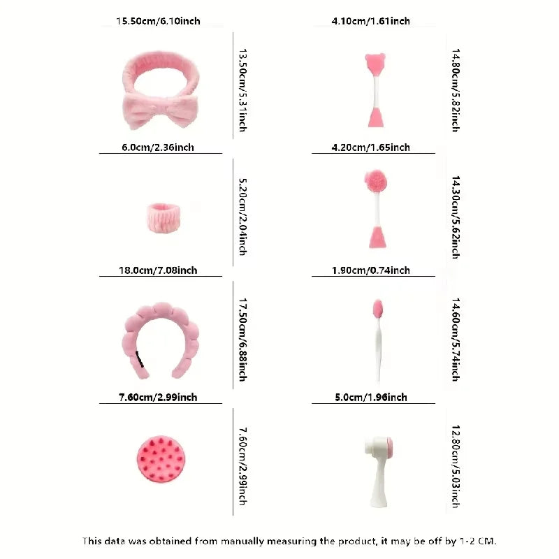 9-piece beauty makeup set, makeup kit, including a four-piece headband set, face wash and massage tools, etc. Badiee Stylez