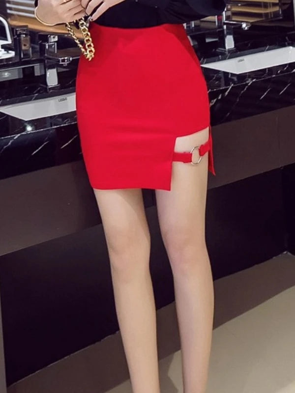 Versatile Irregular Plus Size Bodycon Skirts Sexy Hollow Out Bandage Skirt Harajuku Mini Skirt Summer High Waist Pencil Skirts