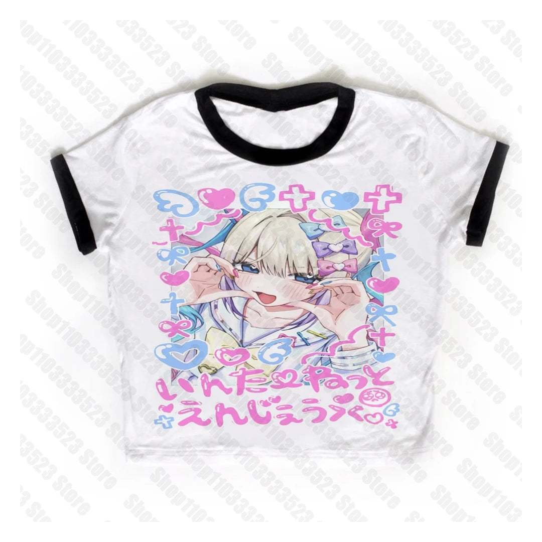 y2k Emo vintage Women Baby Tank Punk Retro Print Tank Tops Female Harajuku with 90S suspend Clothessleeveless Vest 2000s Summer white 4