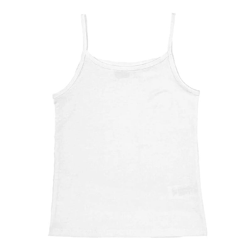 Women Sexy Spaghetti Strap Camisoles Summer Emo Girls Sleeveless Thin Tank Top Simple Base White Crop Tops Fashion Female Undies 1020-chunse-white