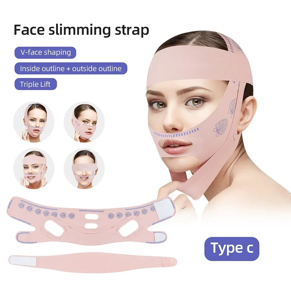 Face Slimming Bandage Women Face Lifting V Line Shaper Chin Cheek Lift Up Belt Anti Wrinkle Strap Facial Beauty Skin Care Tools Type C