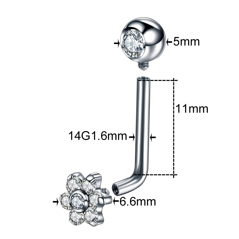1PC Titanium Christina Piercing Flower Vertical Hood Intimate Piercing Gold Color Sexy Belly Rings Surface Jewelry for Men Women Badiee Stylez