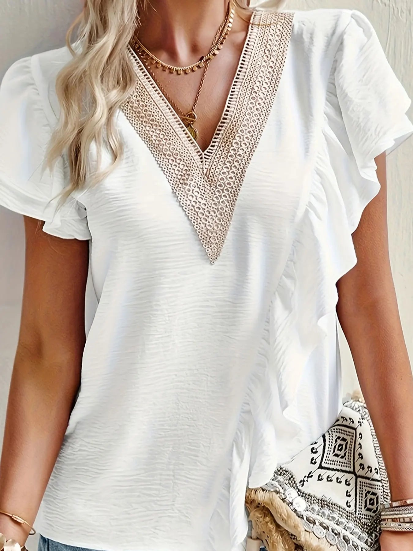 Women's oversized woven casual summer solid color shirt