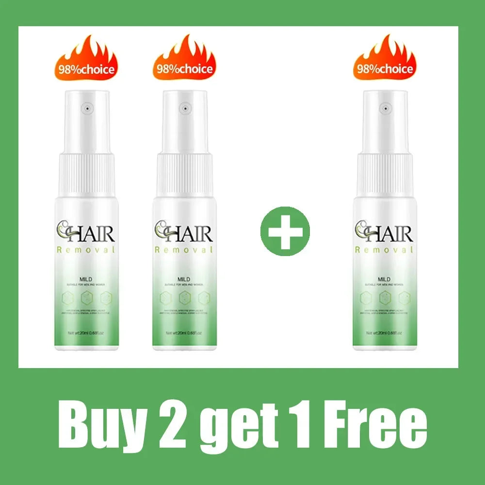 2 Minutes Fast Hair Removal Spray Painless Hair Growth Inhibitor Arm Armpit Leg Permanent Depilatory for Men Women Repair Care Buy 2 Get 1 free
