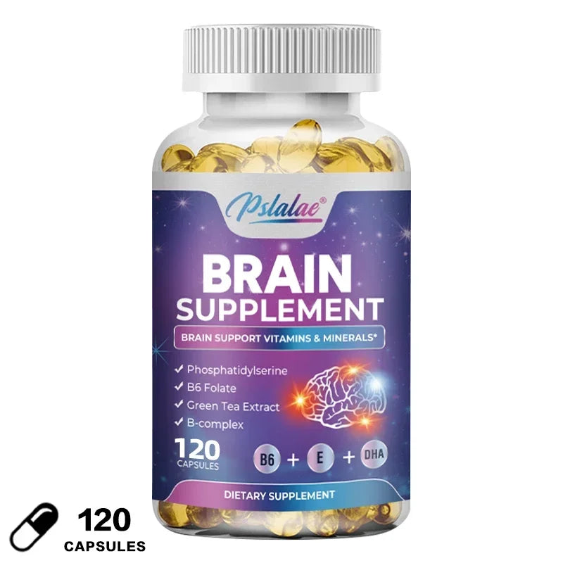 Brain Supplement - Contains B Vitamins To Support Brain Health, Improve Cognitive Function, and Enhance Memory and Concentration 120 Capsules