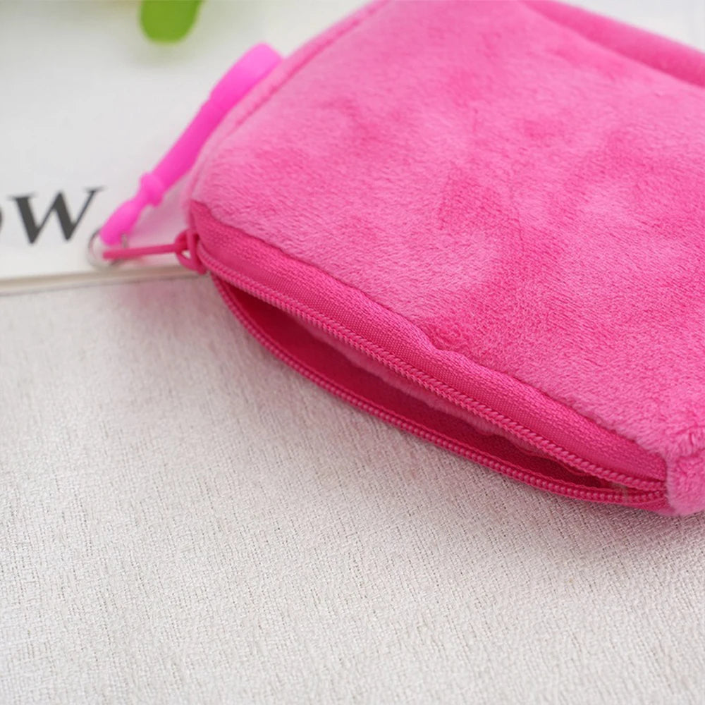 Princess Disney Kids Anime Plush Coin Purse Girls Mini Wallet Printed Moneybag Kawaii Square Portable Storage Bag Birthday Gifts