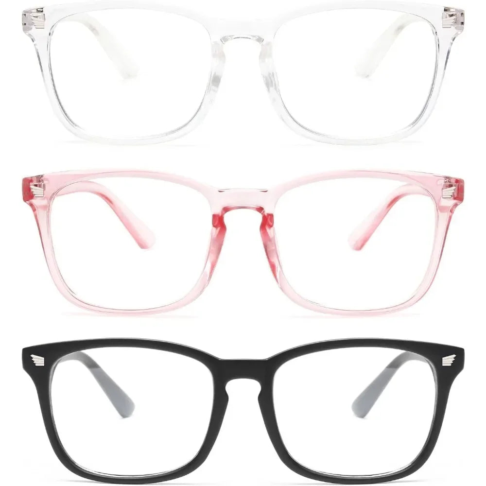 Stylish Blue Light Glasses for Woman - Computer Glasses 99% Blue Light Blocking - Lightweight TR90 Frames - 3 pack Badiee Stylez