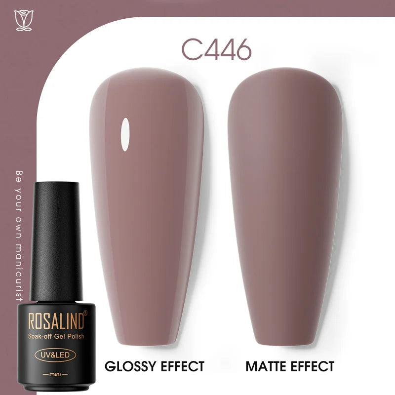 ROSALIND Hot-sale Bottle Gel Nail Polish Vernis Semi Permanent Primer Top Coat Bright Classic For Nail Art Design LED/UV Lamp C446