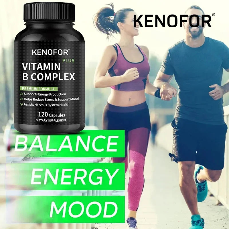 High Strength Vitamin B Complex - 120 Veggie Capsules - Helps with Stress, Mood, Energy, Promotes Nervous System Health