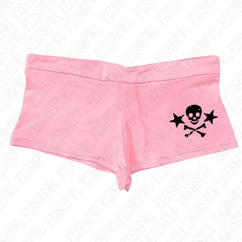 Y2k Shorts Skull Print Streetwear Gothic Graphic Camis Summer Vintage Hip Hop Sleeveless EGirl Dark Punk Sexy Harajuku Crop Top Fen 1
