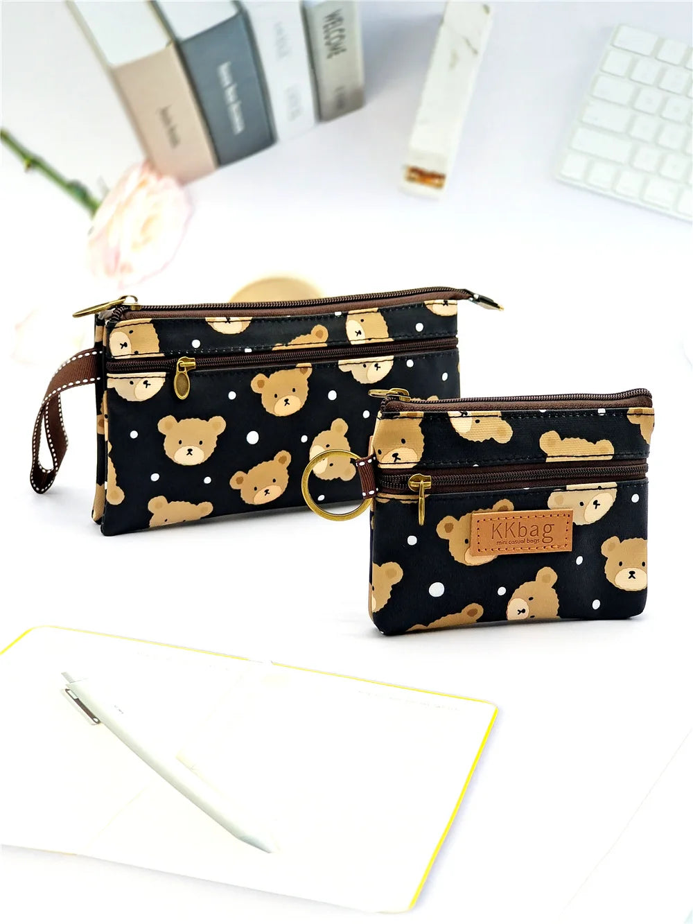 Polyester Waterproof Women's Coin Bag Ladies Organizer Wallet Female Phone Purse Money Pouch Clutch Handbag Carteira for Girls 2Pcs A2 B2