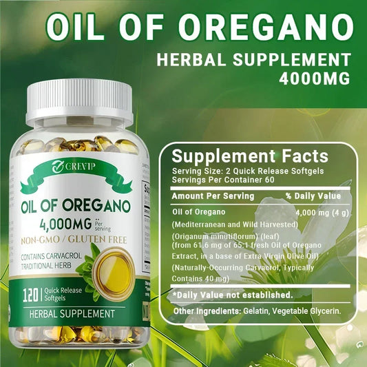 Organic Oregano Oil Capsules - with Black Seed Oil,Promotes Intestinal Digestion, Detoxification, Anti-oxidation