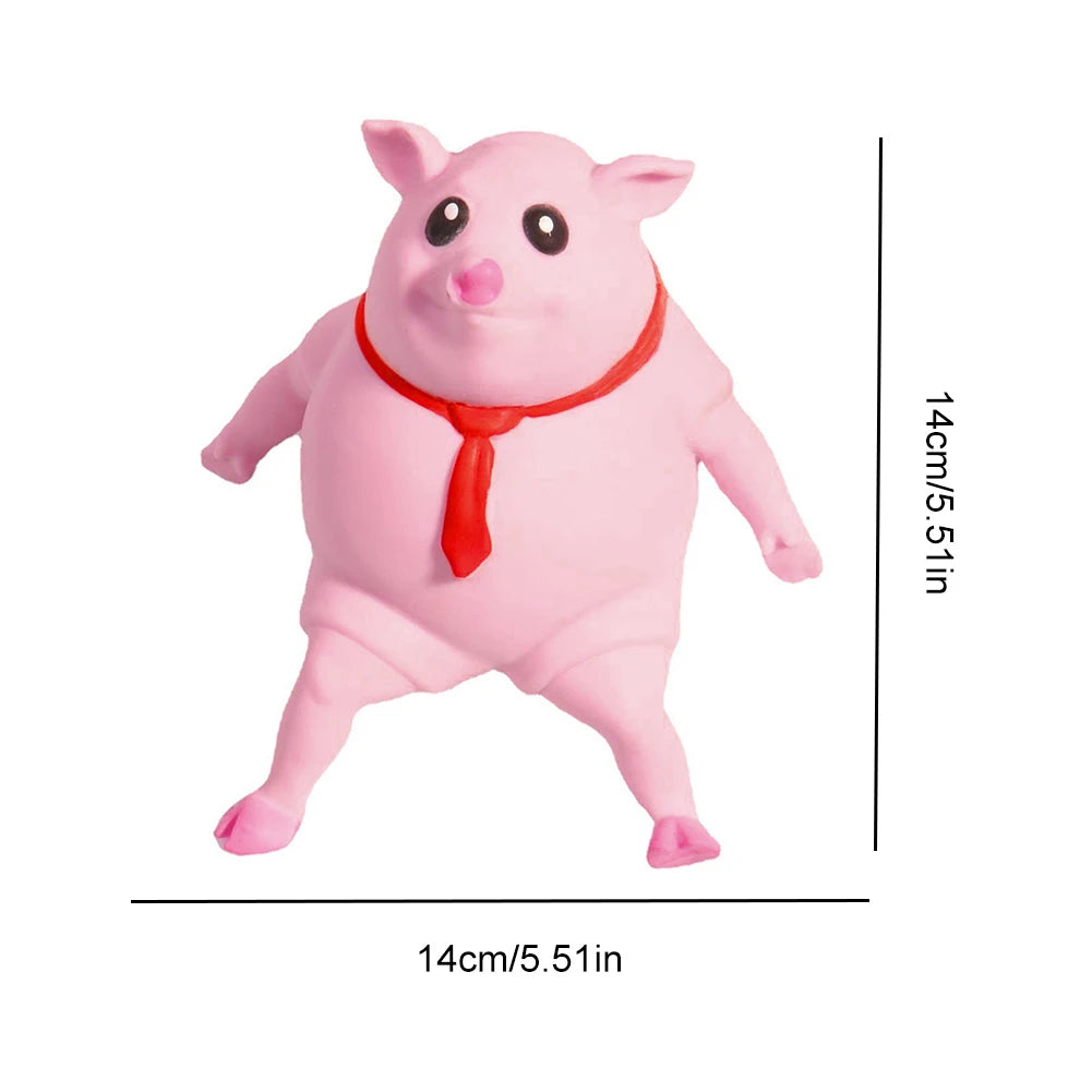 Cartoon Toy Pig Stretch Creative Sensory Toy Rebound Pig Stress Relief Toy Funny Squeeze Soft Pig Toy for Girls Boys M