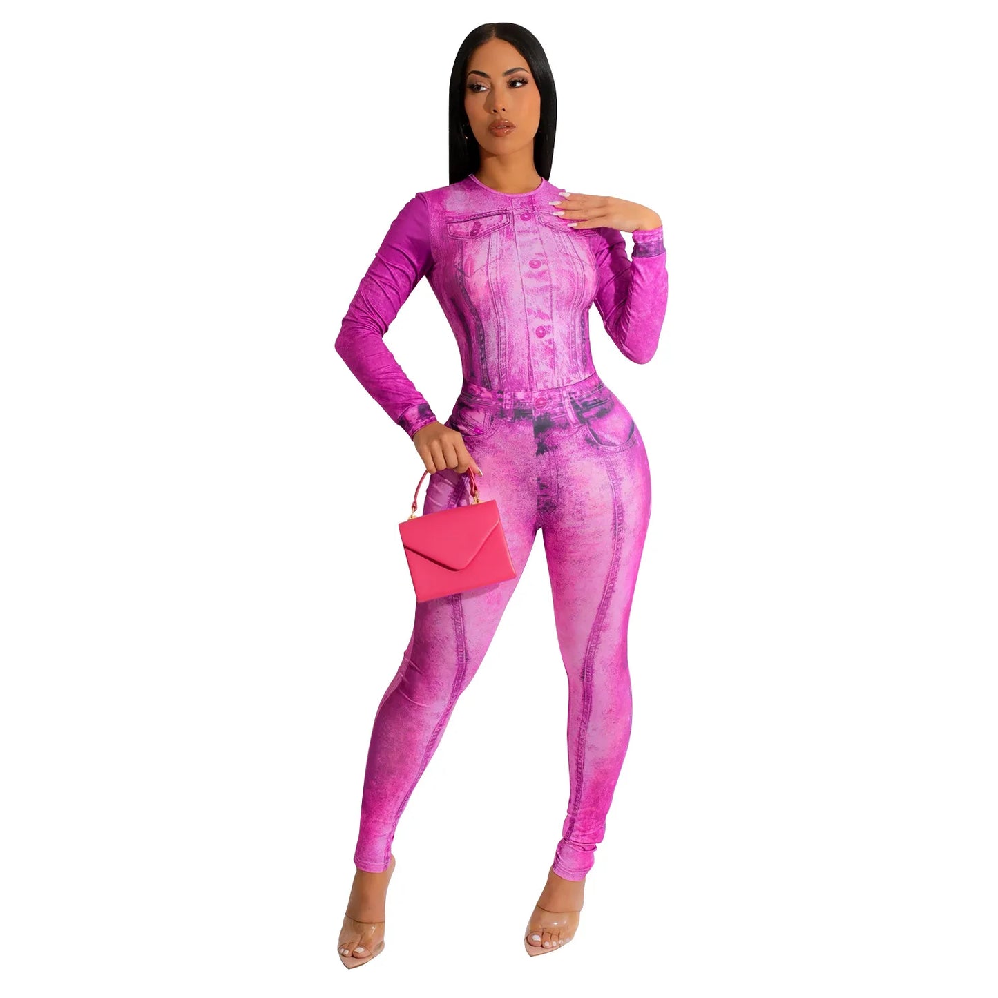 Fashionable Printed Long Jumpsuit Women's Clothing  Amazon Best Seller New Style Tight Fitting European And American Wear Badiee Stylez