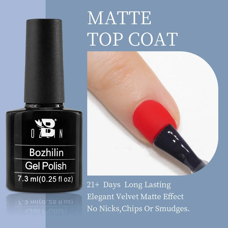 AWStorG15ml 2 IN 1 Crystal Top Coat Transparent Soak Off UV LED Nails Art Manicure Gel Nail Polish Varnishes Primer Function Gel matte top coat