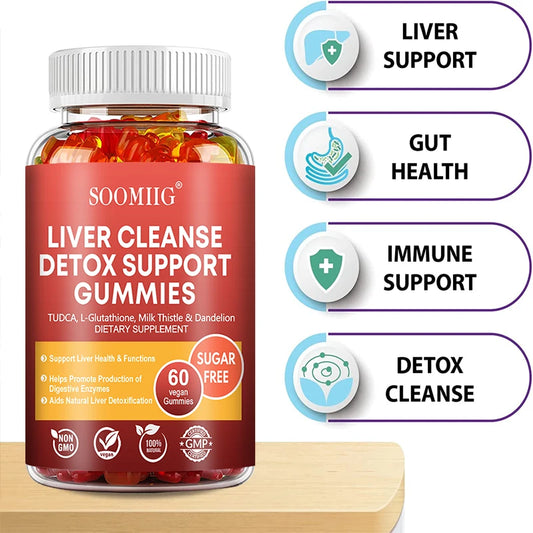 SOOMIIG Liver Cleanse Detox Gummies + Liver Nutrients with Milk Thistle Extract To Help Cleanse, Detoxify and Purify The Liver