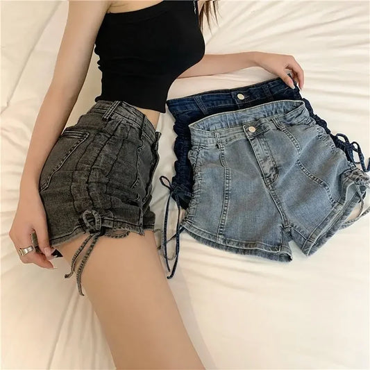 Korean Style Sexy Tight Women's Denim Shorts Designer New In Streetwear Design Y2k Harajuku Low Price Female Short Jeans Pants