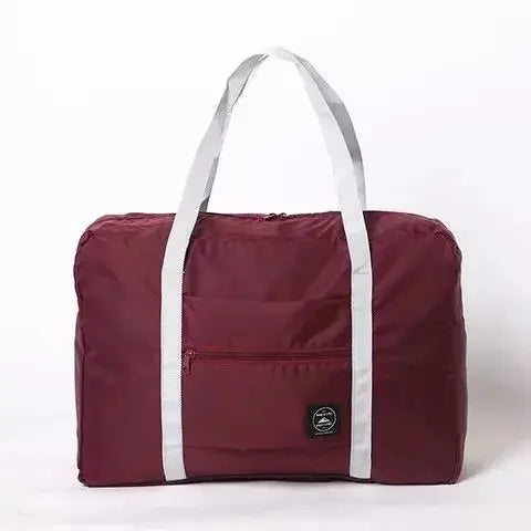 1-piece foldable travel bag, weekend travel bag, gym bag, suitable for airline carry on luggage bag, business travel storage bag Red
