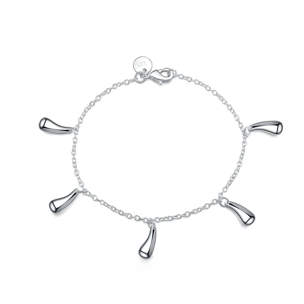New High quality 925 Sterling Silver 4MM Women Men chain Male Twisted Rope Bracelets Fashion Silver Jewelry H218