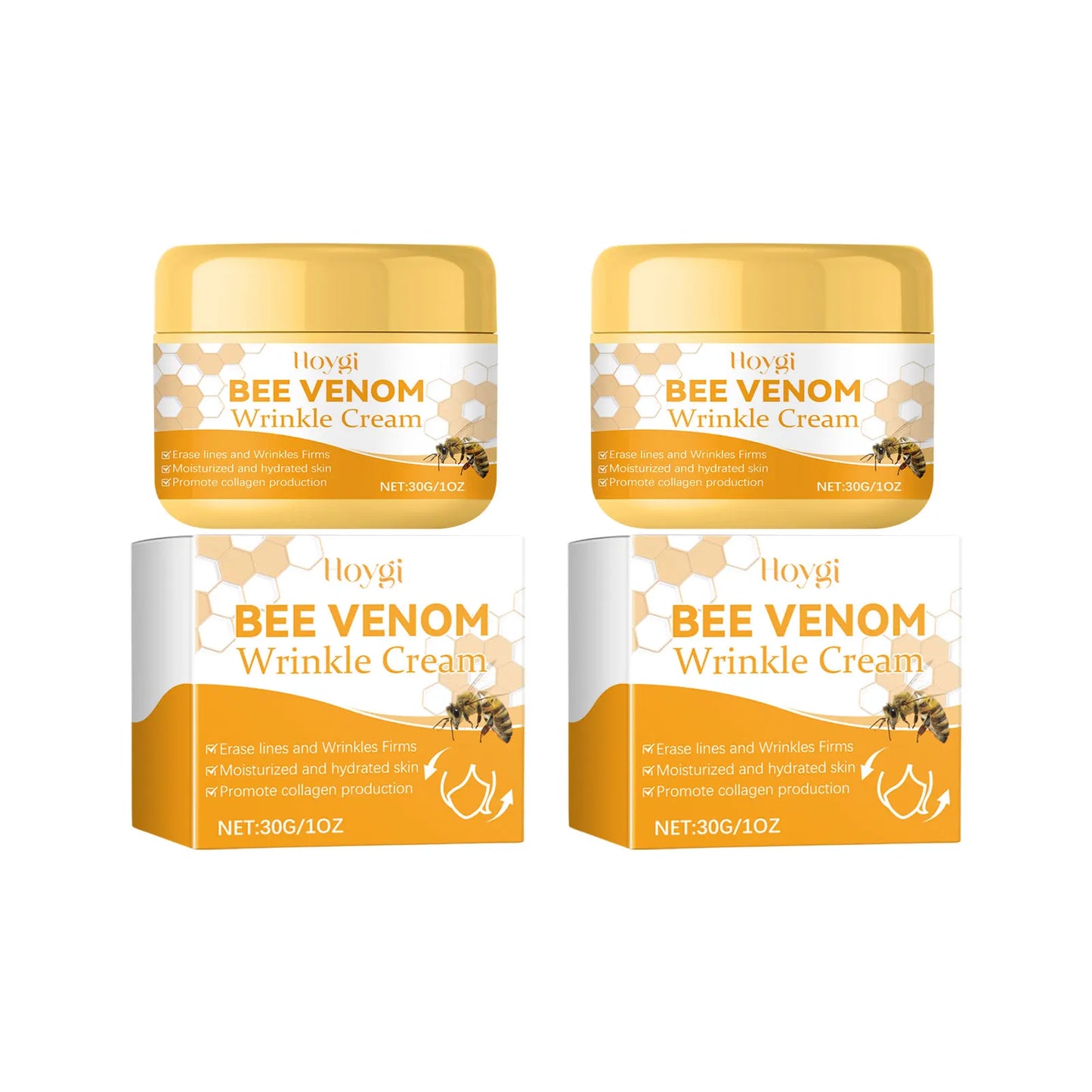 Bee Venom Face Cream Moisturizing Sagging Improvement Reduce Fine Lines Damaged Skin Repair Facial Cream Nourishing Skin Care 2 X 30g boxed