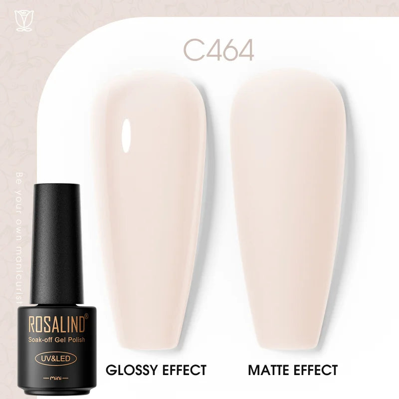 ROSALIND Hot-sale Bottle Gel Nail Polish Vernis Semi Permanent Primer Top Coat Bright Classic For Nail Art Design LED/UV Lamp C464