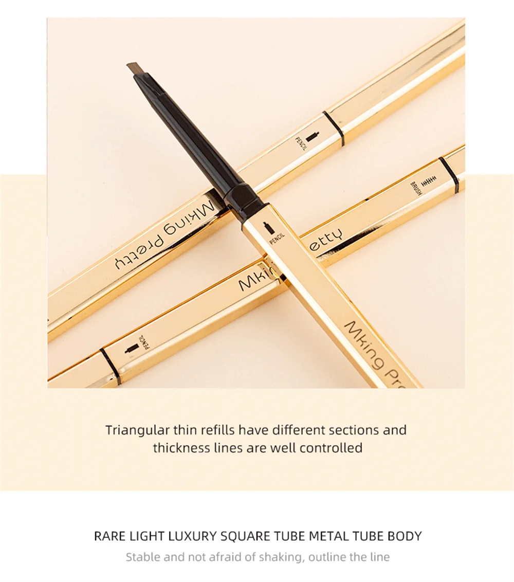 Makeup for Women Waterproof Eyebrow Enhancer Pen with Double Head Pencil and Brush Long Lasting Eye Brow Cosmetics Easy to Wear