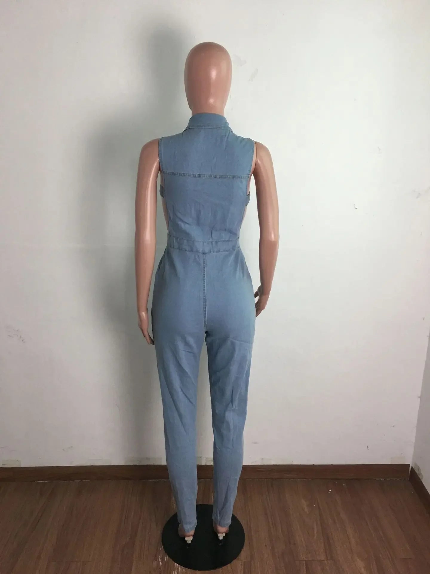 Hollow Denim Ankle Length Pants Women Overalls Spliced Washed Pencil Jeans Vintage Skinny Jean One Piece Button Sexy 2025