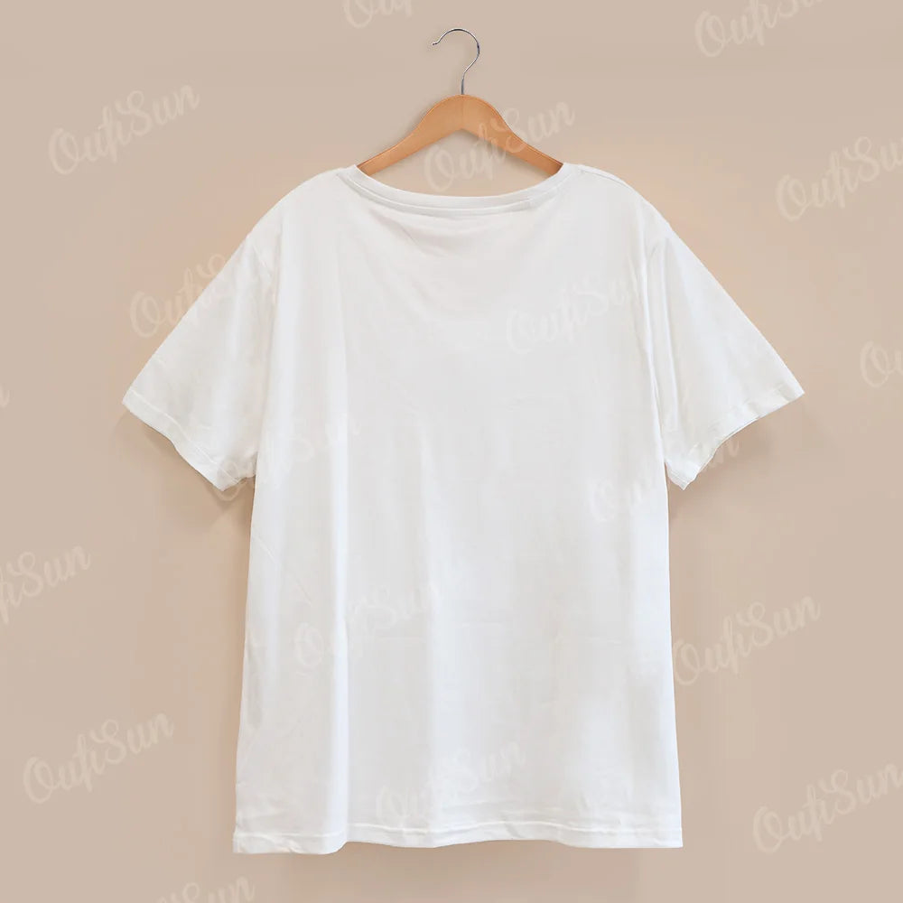 Summer Women's T-Shirts Stripe Print Tops Fashion Digit 89/28 Pattern Tshirt For Women V-Neck Leisure Female Clothing Pullover
