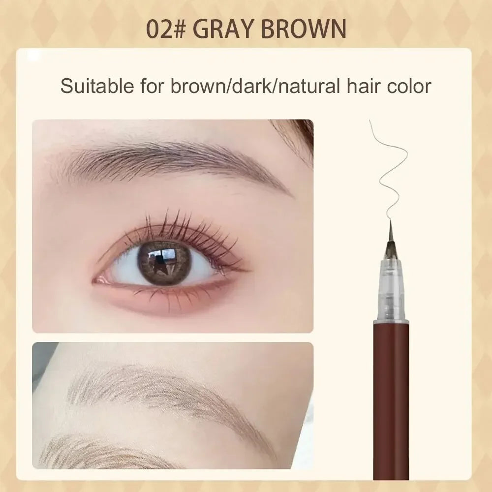 0.01mm Ultra Fine Liquid Eyebrow Pen Long Lasting Black Brown Waterproof Non-smudge Colorfast Natural Eye Brow Makeup Cosmetics 02