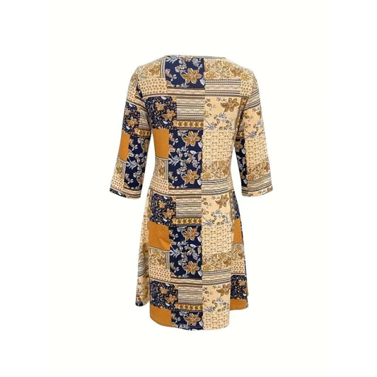 Plus Size Women's Summer Fashion New Elegant Round Neck Printed Short Sleeve T-shirt