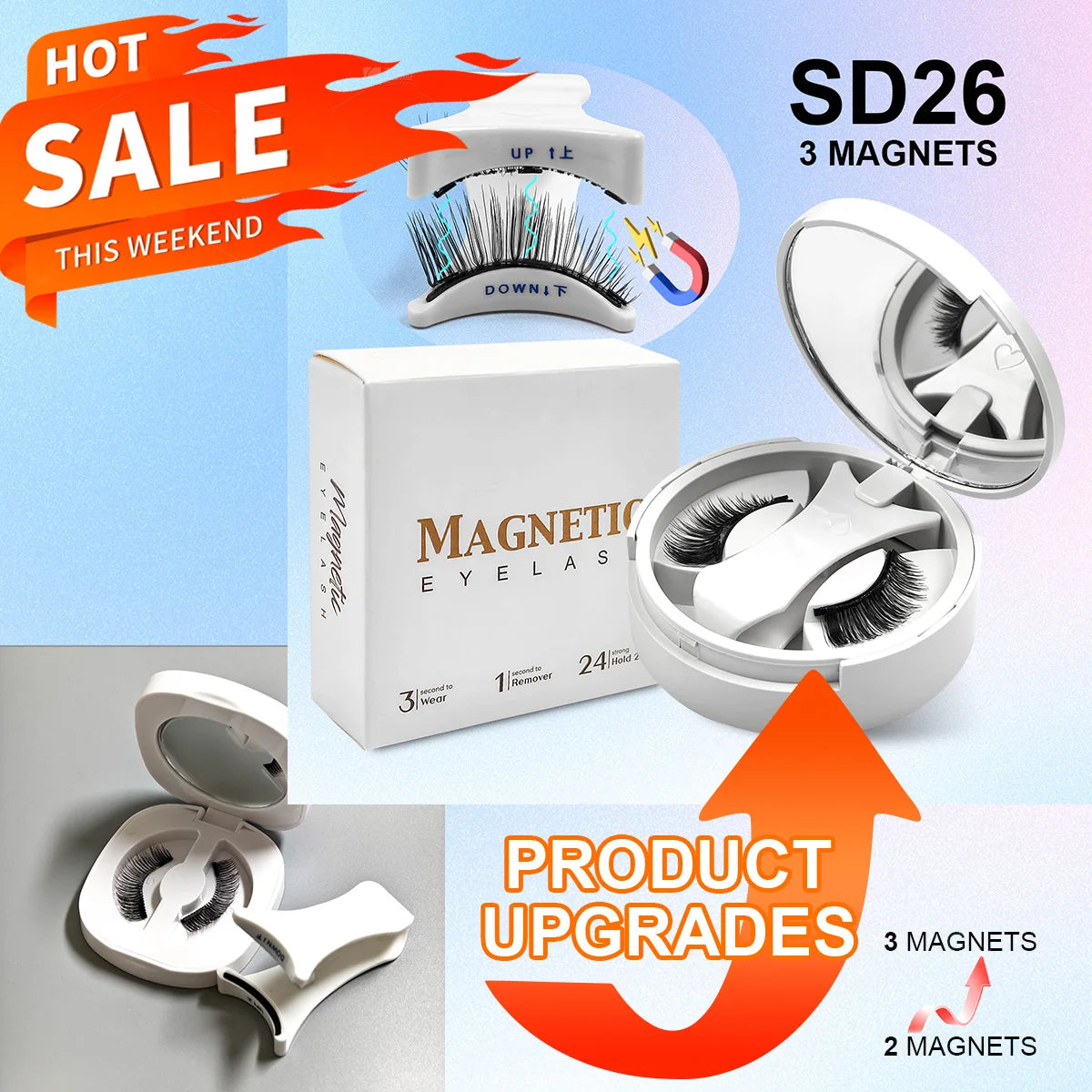 Yiernuo Magnetic false eyelashes integrated box new glue-free false eyelashes kit NEW SD26 CHINA