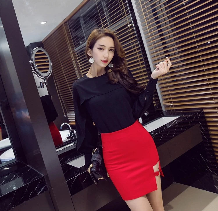 Versatile Irregular Plus Size Bodycon Skirts Sexy Hollow Out Bandage Skirt Harajuku Mini Skirt Summer High Waist Pencil Skirts