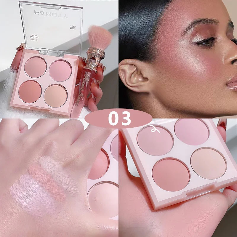 4 Colors Blush Powder Face Makeup Sweet Warm Colors Matte Cheek Powder Facial Beauty Cosmetic Makeup Blush