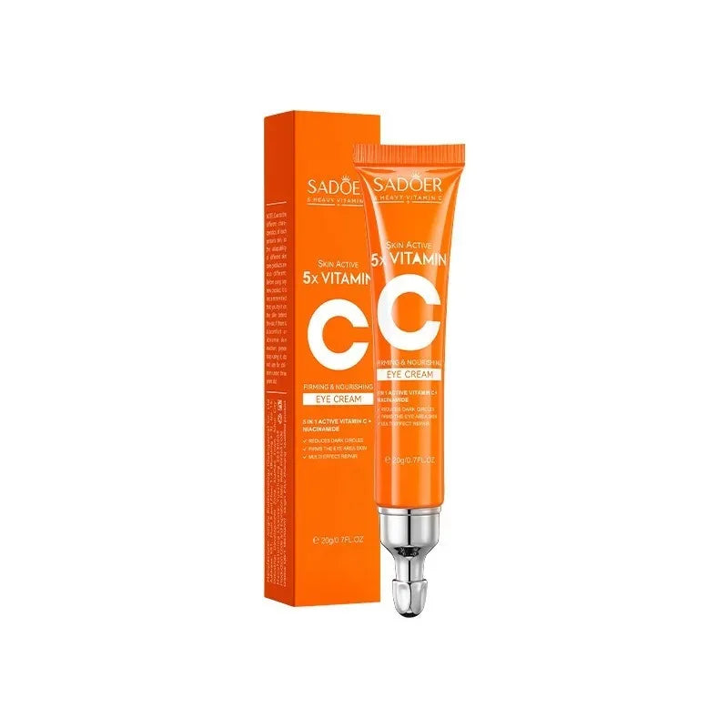 SADOER Vitamin C Eye Cream Anti Dark Circles Eyes Bags Remover Moisturizing Brightening Firming Skin Care Products for Eyes 1pcs