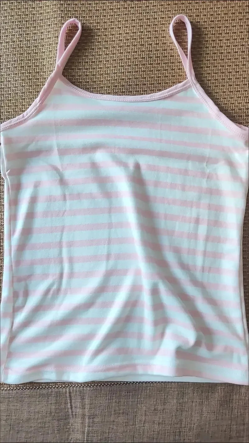 Summer Pink Ropa Mujer Crop Tops Women Clothing Kawaii Sexy 2024 Y2k Tanks Fashion Striped Sweet Vest Slim Fit Sleeveless Camis