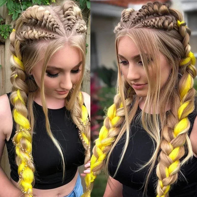 YUNLU 24Inch Synthetic Crochet Hair Extensions for White Women Box Twist 165g Jumbo Braiding Hair Pre Stretched Wholesale
