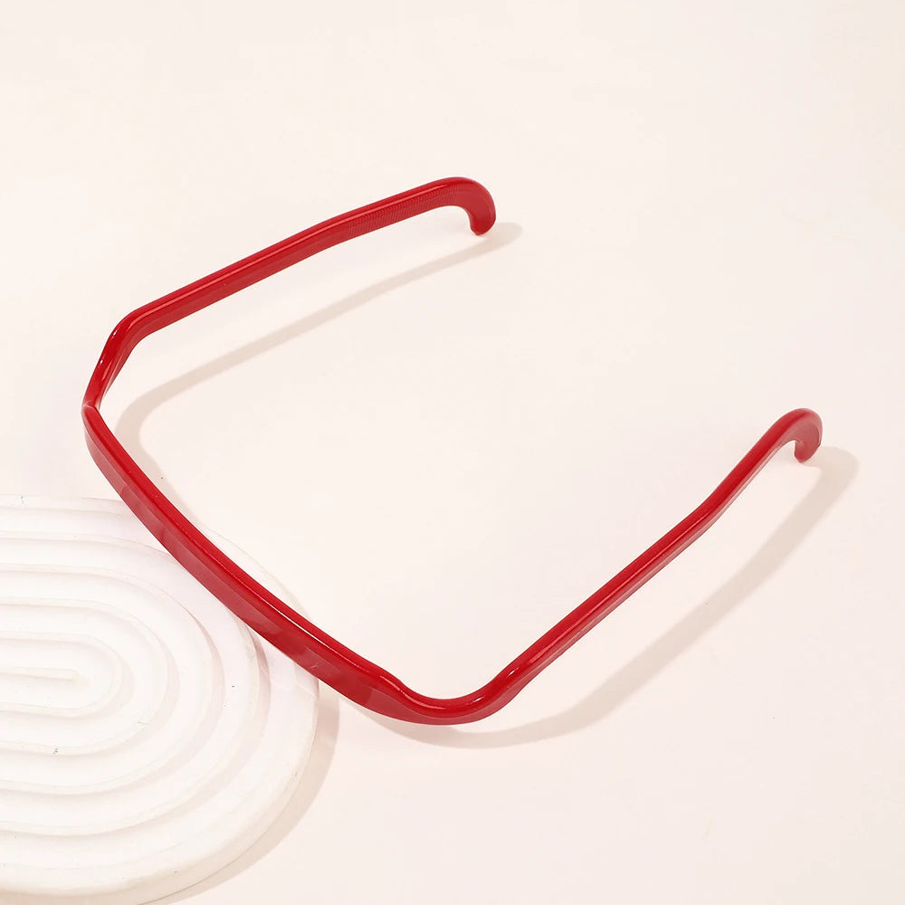 1/3pcs Women Square Glasses Headband Coloful Invisible Fixed Hair Clips Wave Curly Hair Ties Temples Headband Accessories Red Size fits all CHINA