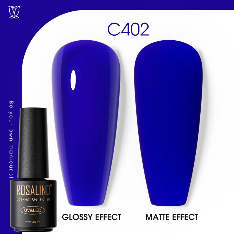 ROSALIND Hot-sale Bottle Gel Nail Polish Vernis Semi Permanent Primer Top Coat Bright Classic For Nail Art Design LED/UV Lamp C402